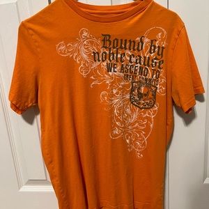 Orange tagless graphic tee from Express.